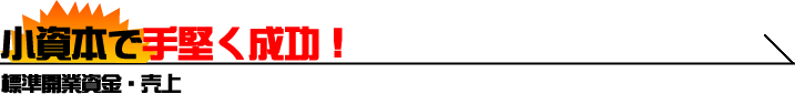 小資本で手堅く成功！標準開業資金・売上